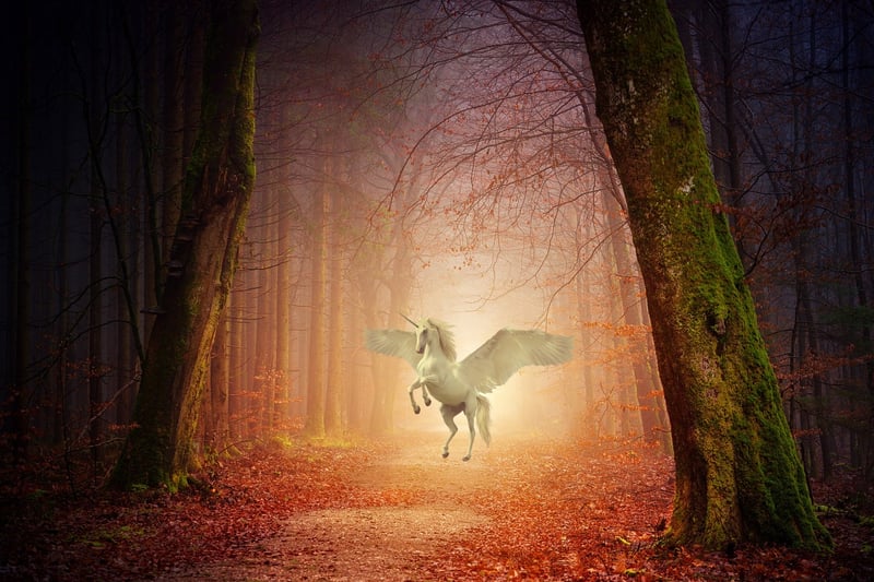 Unicorn in a magical meadow